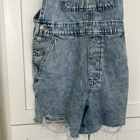 Gap Distressed Denim Short Overalls Shortalls Size S - Picture 17 of 17